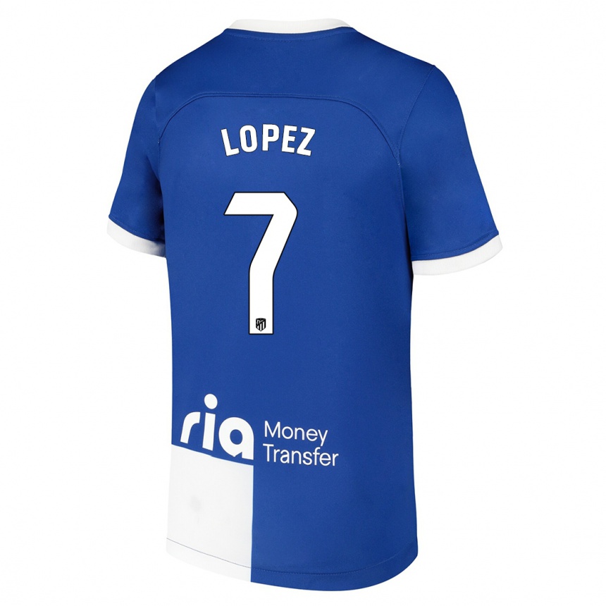 Mujer Fútbol Camiseta Maitane Lopez #7 Azul Blanco 2ª Equipación 2023/24