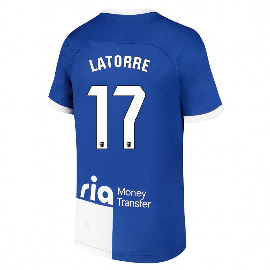 Mujer Fútbol Camiseta Barbara Latorre #17 Azul Blanco 2ª Equipación 2023/24