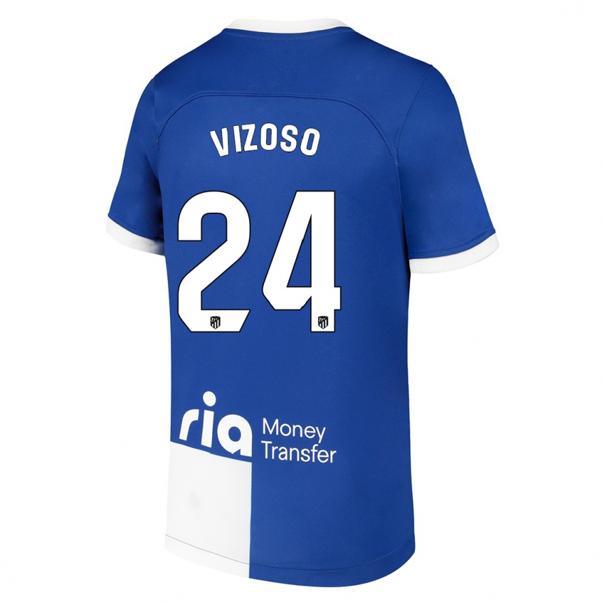 Mujer Fútbol Camiseta Paula Vizoso #24 Azul Blanco 2ª Equipación 2023/24
