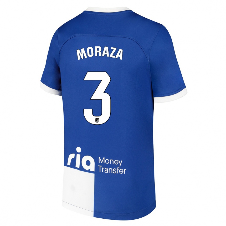 Mujer Fútbol Camiseta Ainhoa Moraza #3 Azul Blanco 2ª Equipación 2023/24