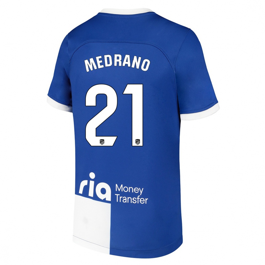 Mujer Fútbol Camiseta Fernando Medrano #21 Azul Blanco 2ª Equipación 2023/24