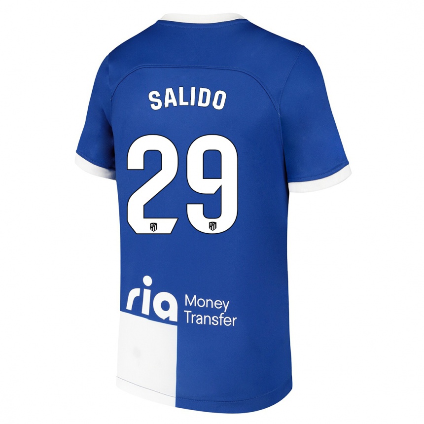 Mujer Fútbol Camiseta Alberto Salido #29 Azul Blanco 2ª Equipación 2023/24