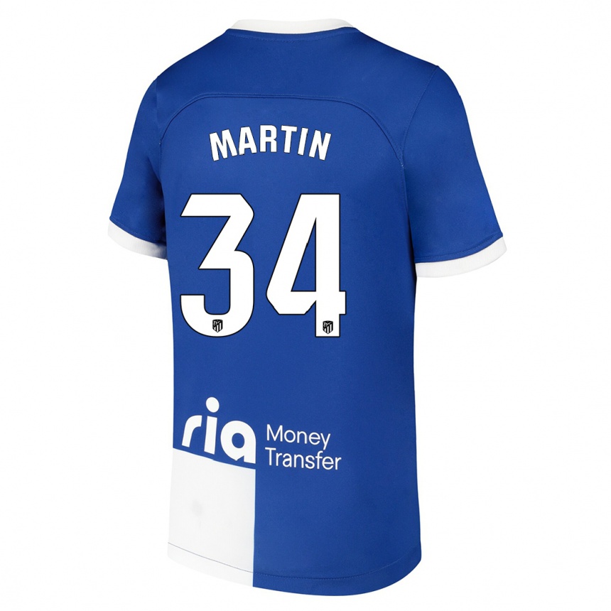 Mujer Fútbol Camiseta Carlos Martin #34 Azul Blanco 2ª Equipación 2023/24