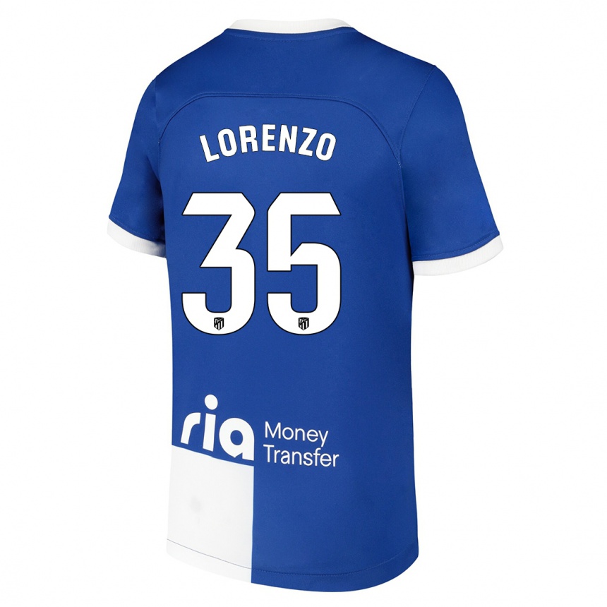 Mujer Fútbol Camiseta Diego Lorenzo #35 Azul Blanco 2ª Equipación 2023/24