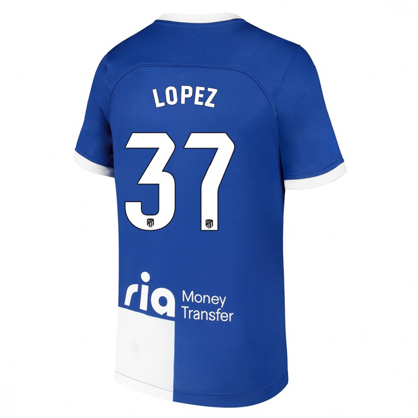 Mujer Fútbol Camiseta Alex Lopez #37 Azul Blanco 2ª Equipación 2023/24