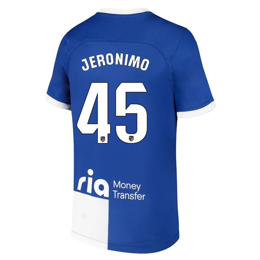 Mujer Fútbol Camiseta Isaiah Jeronimo #45 Azul Blanco 2ª Equipación 2023/24