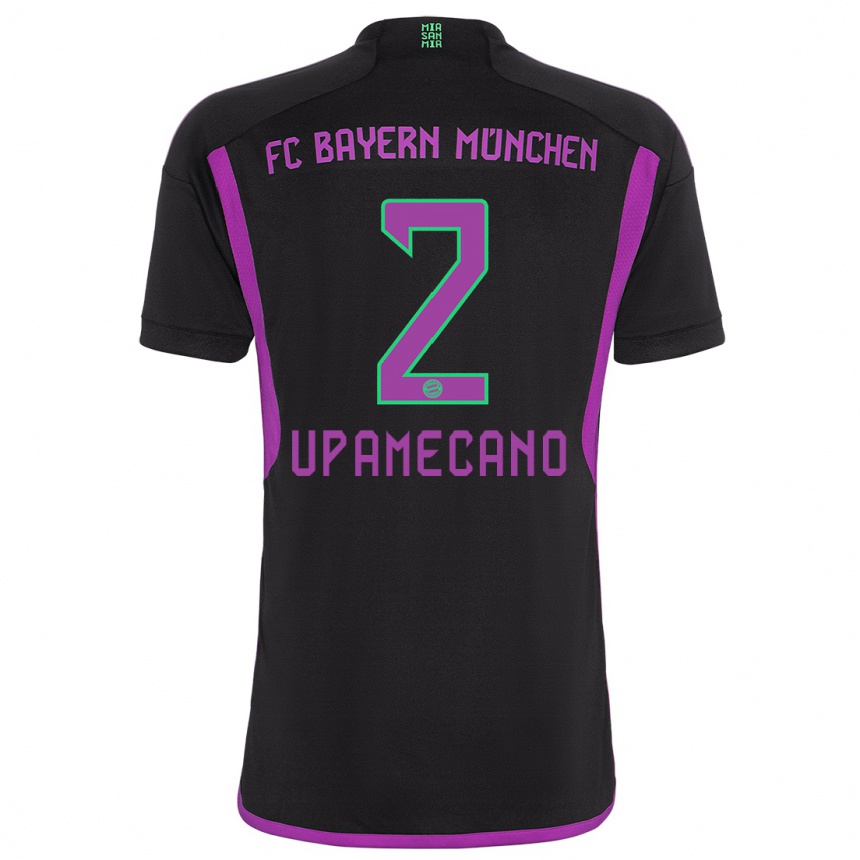 Mujer Fútbol Camiseta Dayot Upamecano #2 Negro 2ª Equipación 2023/24