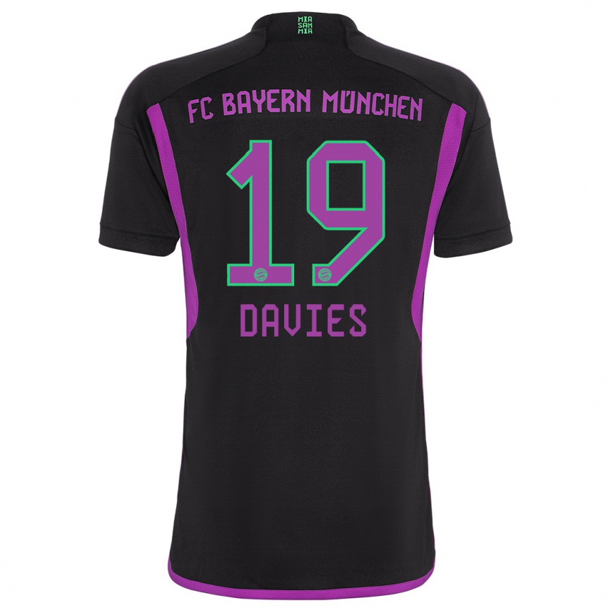 Mujer Fútbol Camiseta Alphonso Davies #19 Negro 2ª Equipación 2023/24