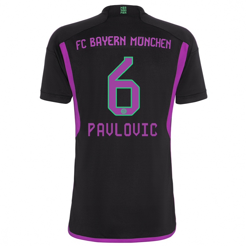 Mujer Fútbol Camiseta Aleksandar Pavlovic #6 Negro 2ª Equipación 2023/24