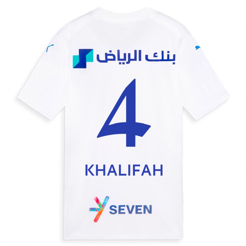 Mujer Fútbol Camiseta Khalifah Al-Dawsari #4 Blanco 2ª Equipación 2023/24