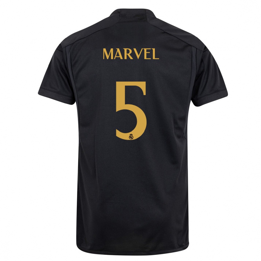 Mujer Fútbol Camiseta Marvel #5 Negro Equipación Tercera 2023/24