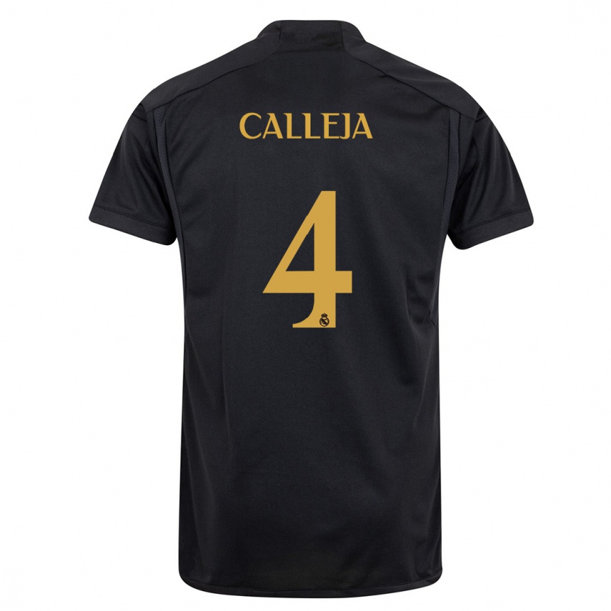 Mujer Fútbol Camiseta Jaime Calleja #4 Negro Equipación Tercera 2023/24