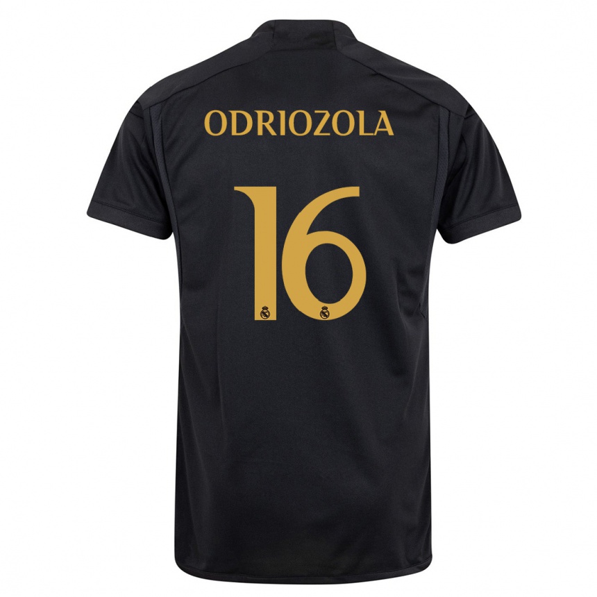 Mujer Fútbol Camiseta Alvaro Odriozola #16 Negro Equipación Tercera 2023/24