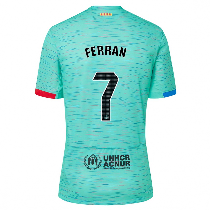 Mujer Fútbol Camiseta Ferran Torres #7 Aguamarina Clara Equipación Tercera 2023/24