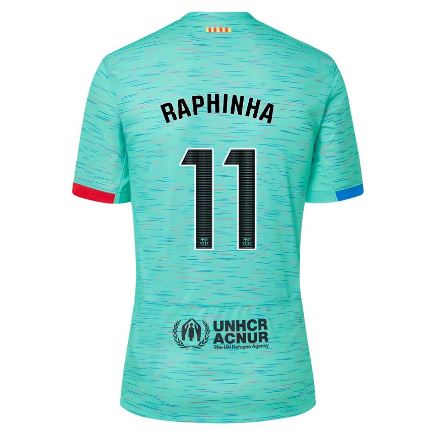 Mujer Fútbol Camiseta Raphinha #11 Aguamarina Clara Equipación Tercera 2023/24