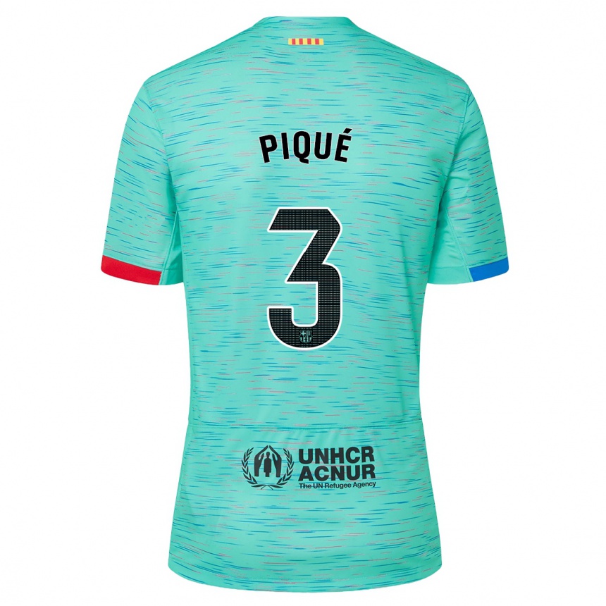 Mujer Fútbol Camiseta Gerard Pique #3 Aguamarina Clara Equipación Tercera 2023/24