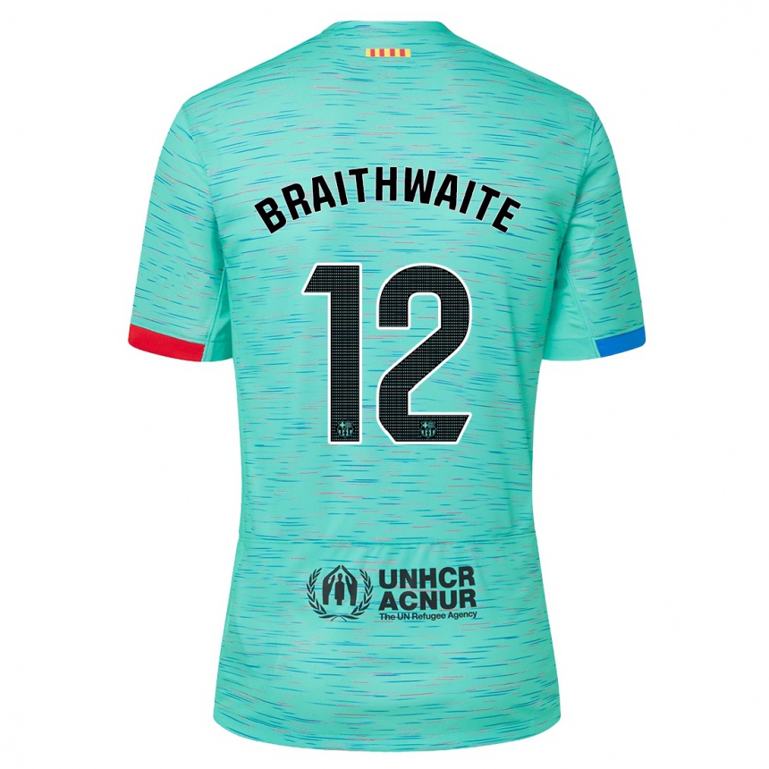 Mujer Fútbol Camiseta Martin Braithwaite #12 Aguamarina Clara Equipación Tercera 2023/24