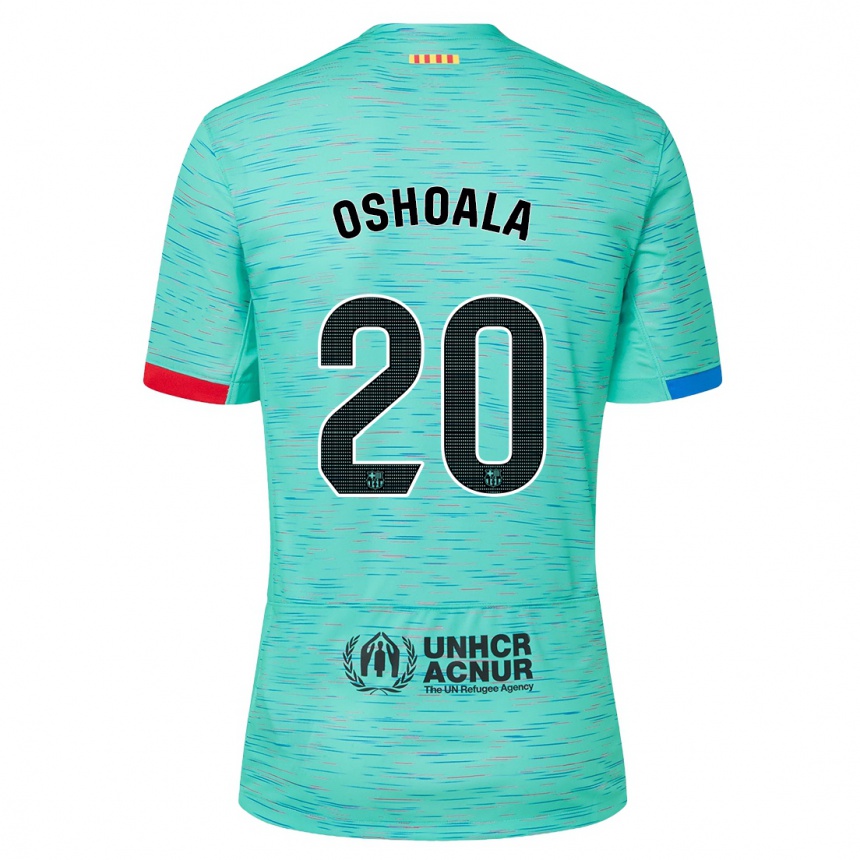 Mujer Fútbol Camiseta Asisat Oshoala #20 Aguamarina Clara Equipación Tercera 2023/24
