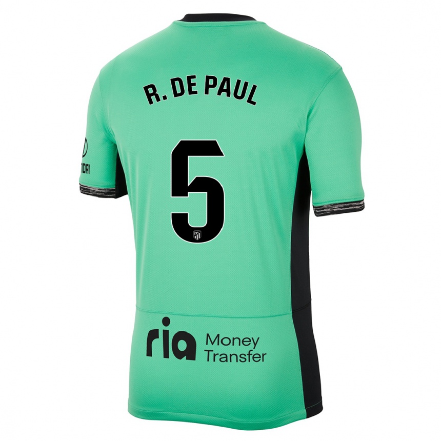 Mujer Fútbol Camiseta Rodrigo De Paul #5 Primavera Verde Equipación Tercera 2023/24