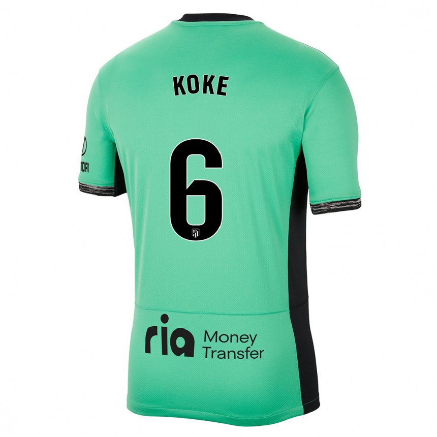 Mujer Fútbol Camiseta Koke #6 Primavera Verde Equipación Tercera 2023/24