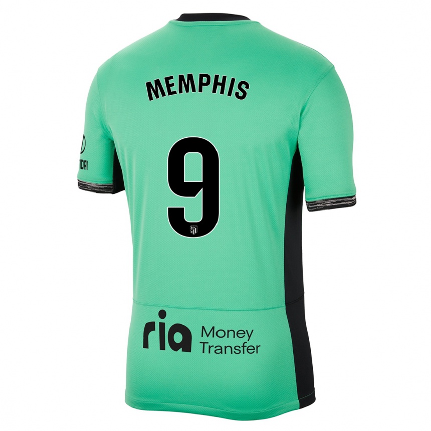 Mujer Fútbol Camiseta Memphis Depay #9 Primavera Verde Equipación Tercera 2023/24