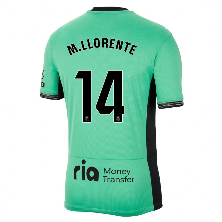 Mujer Fútbol Camiseta Marcos Llorente #14 Primavera Verde Equipación Tercera 2023/24