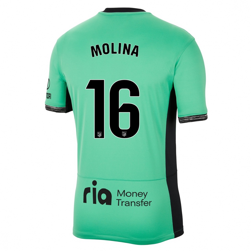 Mujer Fútbol Camiseta Nahuel Molina #16 Primavera Verde Equipación Tercera 2023/24